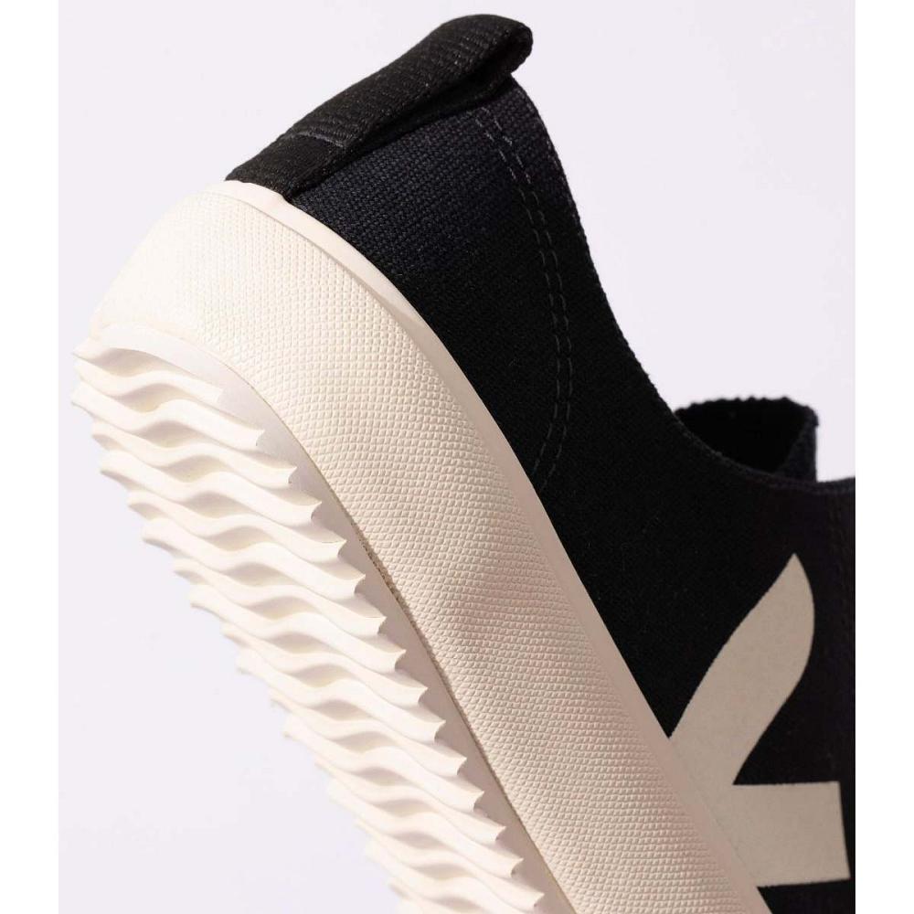 Men's Veja NOVA CANVAS Shoes Black/White | SG 246QMA